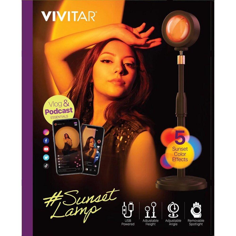 Vivitar Sunset Lamp USB Powered Spotlight Selfie Light for Vlogging Photography